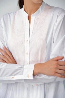 White Texture At Yoke Dress Tunic 8 White Texture At Yoke Dress Tunic -Ethereal Styles 3 8911