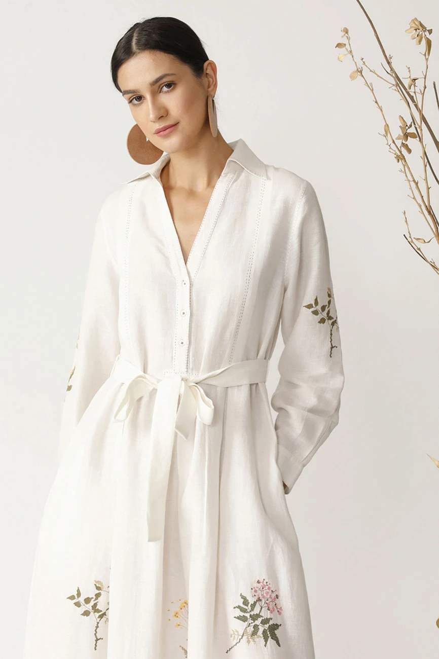 Oak Collared Twig Embroidered Dress 6 Oak Collared Twig Embroidered Dress - Image 4