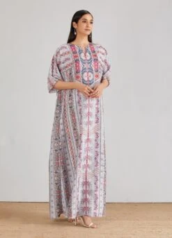 Multicolor Printed Kaftaan Dress -Ethereal Styles 4 19062