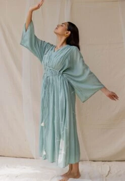 Powder Blue Hibiscus Dress 11 Powder Blue Hibiscus Dress -Ethereal Styles 4 24279