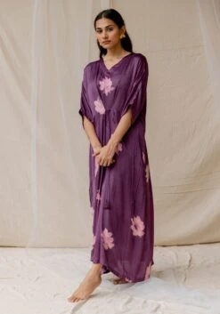 Violet Dramatic Poppy Tie Dress -Ethereal Styles 4 24281