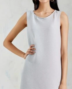 Aquatic Sage And Pink Shaded Crinkle Crepe Dress -Ethereal Styles 4 26778