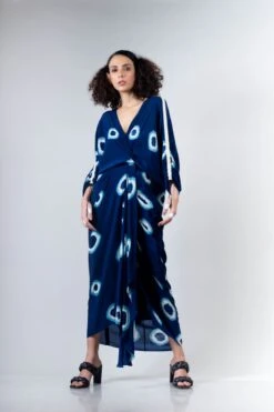 Blue Polka Kk Dress Elasticated -Ethereal Styles 4 28974