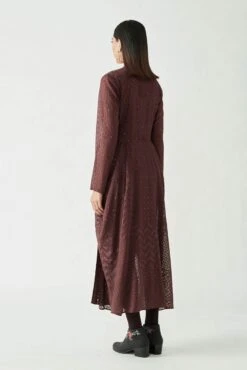 Chocolate Lester Embroidered Dress With Tights -Ethereal Styles 4 33059