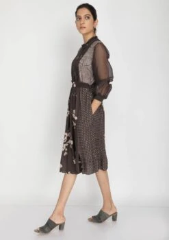 Grey Petal Print Dress -Ethereal Styles 4 33663