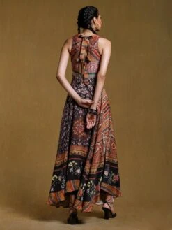 Black Printed Long Dress 10 Black Printed Long Dress -Ethereal Styles 4 34986