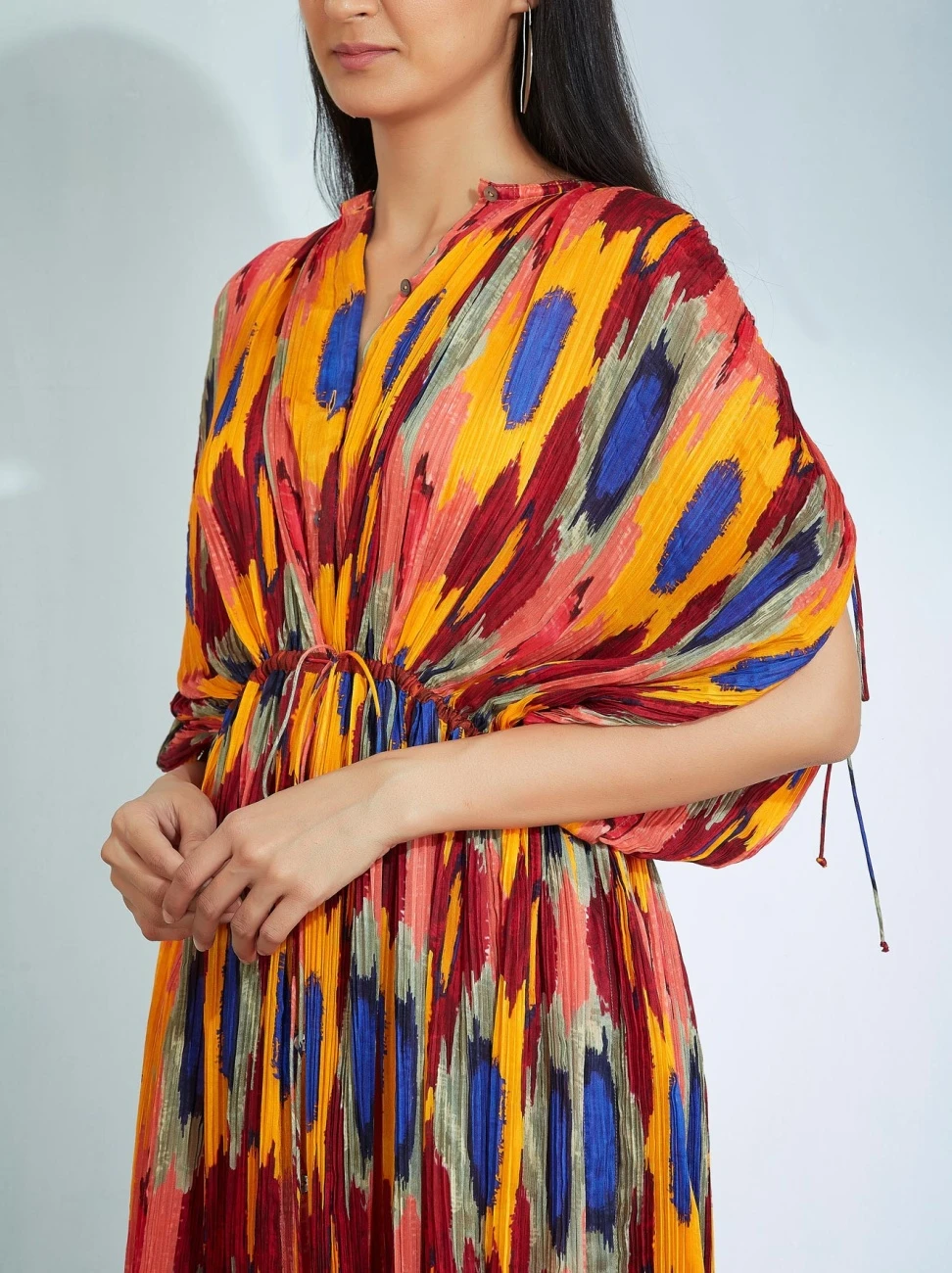 Long Kaftan Dress In Ikat Print 6 Long Kaftan Dress In Ikat Print - Image 4