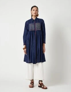 Blue Eden Smocked Dress Tunic