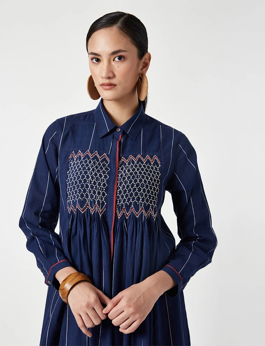 Blue Eden Smocked Dress Tunic 5 Blue Eden Smocked Dress Tunic - Image 3