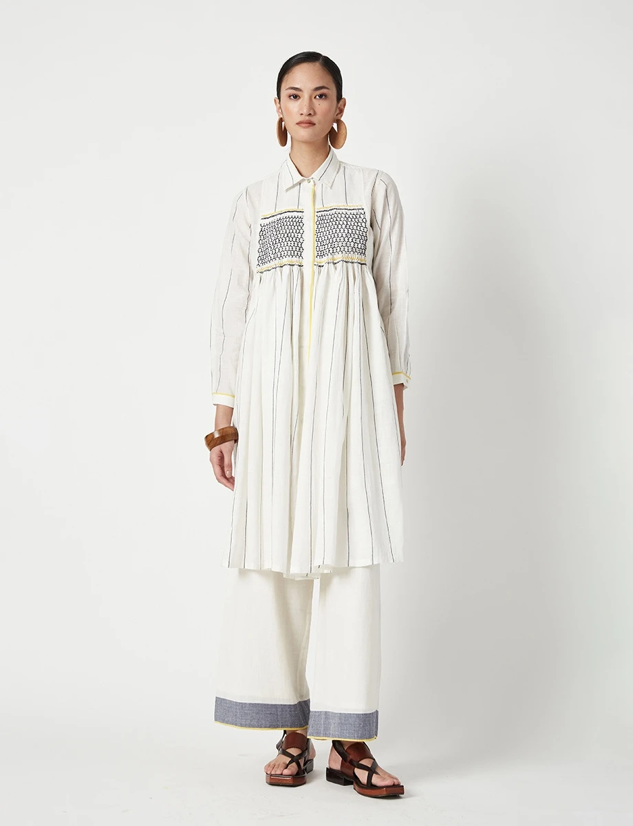 Ecru Patios Smocked Dress 3 Ecru Patios Smocked Dress