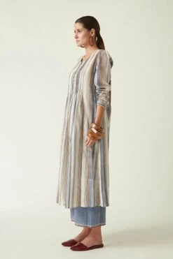 Ivory Cotton Keith Striped Dress -Ethereal Styles 4sb1102