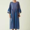 Blue Cotton Carica Stripe Dress -Ethereal Styles 4t13a1
