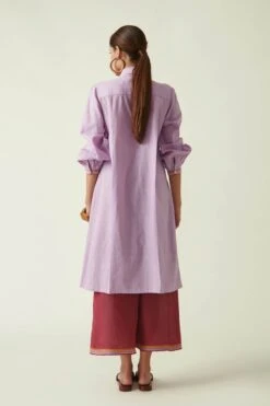 Purple Cotton Jason Tunic Dress -Ethereal Styles 4t93