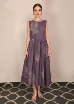 Dessert Rose Print Lavender Dress With Jacket -Ethereal Styles 5 12277