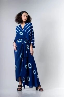 Blue Polka Laheria Kite Wrap Dress -Ethereal Styles 5 13861