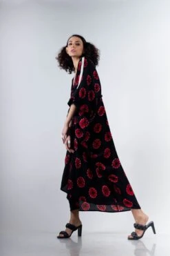 Black And Red Shibori Rekha 2 Dress -Ethereal Styles 5 13869