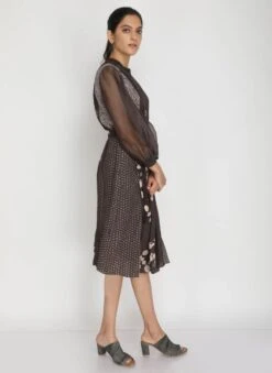 Grey Petal Print Dress -Ethereal Styles 5 16342