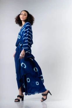 Blue Polka Laheria Kite Wrap Dress -Ethereal Styles 6 5272