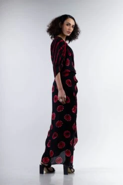 Black And Red Shibori Kk Gather Dress -Ethereal Styles 7 2101