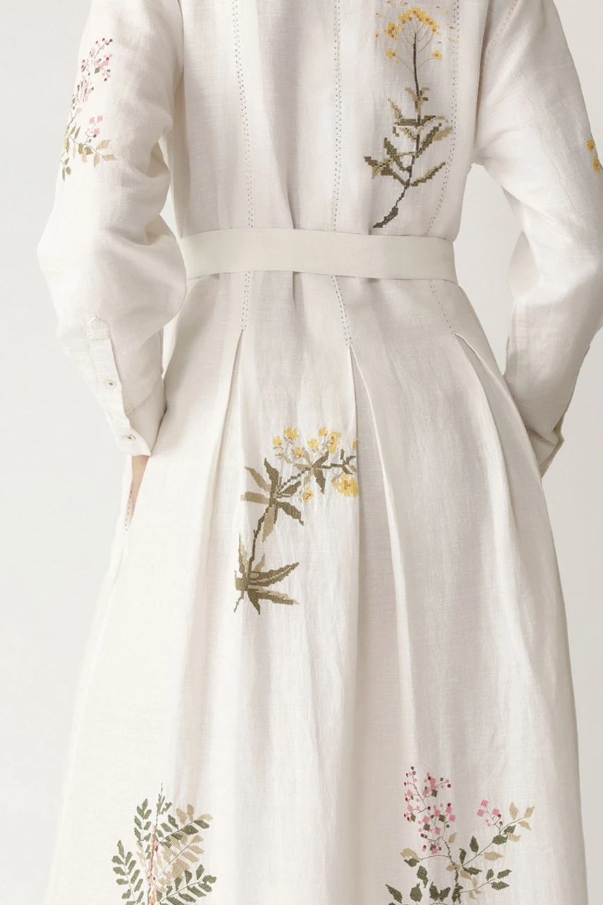Oak Collared Twig Embroidered Dress 9 Oak Collared Twig Embroidered Dress - Image 7