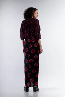 Black And Red Shibori Kk Gather Dress -Ethereal Styles 8 902
