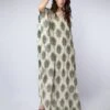 Tropical Leaf Print Kaftaan Maxi Dress With Belt 1 Tropical Leaf Print Kaftaan Maxi Dress With Belt -Ethereal Styles PSST1203 6