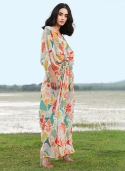 Printed A Line Kaftan Dress -Ethereal Styles aahc06224000122