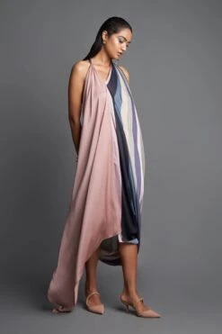 Pebble Asymmetric Draped Dress -Ethereal Styles aair120peb2