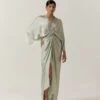 Mint Hammered Satin Dress 2 Mint Hammered Satin Dress -Ethereal Styles aair240mint1