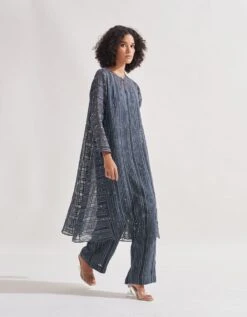 Grey Abbie Stripe Panelled Tunic Dress -Ethereal Styles abbiegrey3