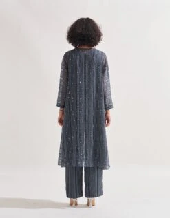 Grey Abbie Stripe Panelled Tunic Dress -Ethereal Styles abbiegreyb