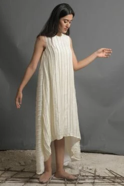 Ivory Captivating Corded Dress -Ethereal Styles ahmsfd026 2