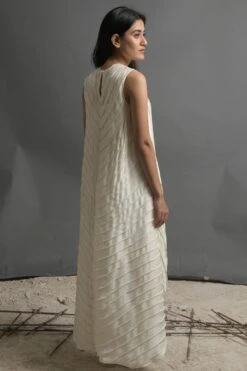 Ivory Captivating Corded Dress -Ethereal Styles ahmsfd026 b