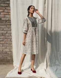 Gardenia Drawstring Dress + Slip -Ethereal Styles ahmss230122