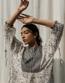 Gardenia Drawstring Dress + Slip -Ethereal Styles ahmss230124