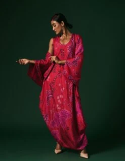 Clematis Dress With Cape -Ethereal Styles ak13005