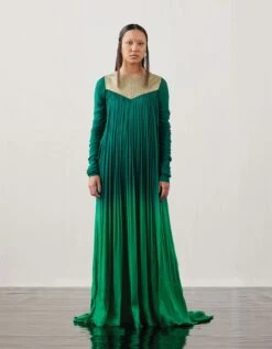 Angular Gathered Satin Dress