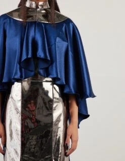 Mirror Slit Dress With Cape -Ethereal Styles akaw23dr11b