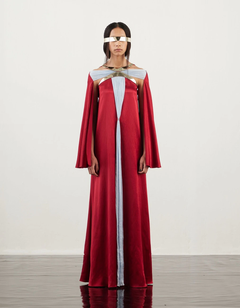 Metallic Crescent Satin Kaftan Dress 3 Metallic Crescent Satin Kaftan Dress