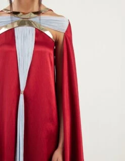 Metallic Crescent Satin Kaftan Dress 7 Metallic Crescent Satin Kaftan Dress -Ethereal Styles akaw23kaf62