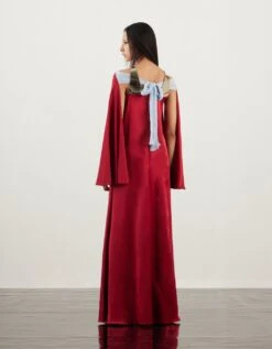 Metallic Crescent Satin Kaftan Dress 9 Metallic Crescent Satin Kaftan Dress -Ethereal Styles akaw23kaf6b