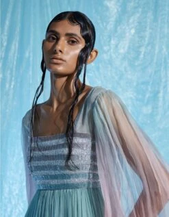 Glass Lurex Organza Dress -Ethereal Styles akss23dr162