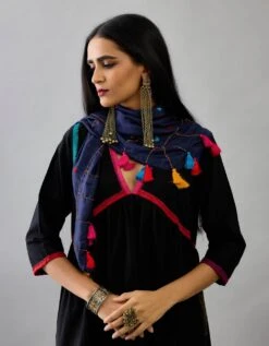 Black Handloom Cotton Kurta Set Dress -Ethereal Styles ap054
