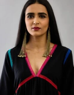 Black Handloom Cotton Kurta Set Dress -Ethereal Styles ap055