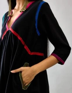 Black Handloom Cotton Kurta Set Dress -Ethereal Styles ap056