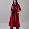 Red Handloom Cotton Kurta Set Dress -Ethereal Styles ap05a1