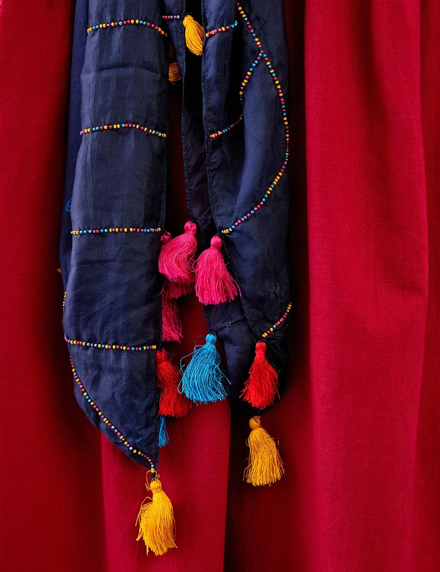 Red Handloom Cotton Kurta Set Dress 7 Red Handloom Cotton Kurta Set Dress - Image 5