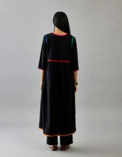 Black Handloom Cotton Kurta Set Dress -Ethereal Styles ap05b