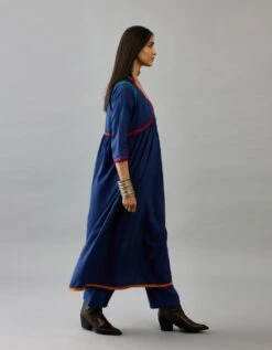 Blue Handloom Cotton Kurta Set Dress -Ethereal Styles ap05b3