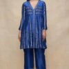 Gota Pleating Royal Blue Open Gota Kurta Dress 1 Gota Pleating Royal Blue Open Gota Kurta Dress -Ethereal Styles asgulabood1gproyalblue1